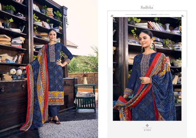 Azara Aarohi By Radhika Printed Cotton Dress Material Catalog